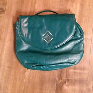 80s teal leather purse
